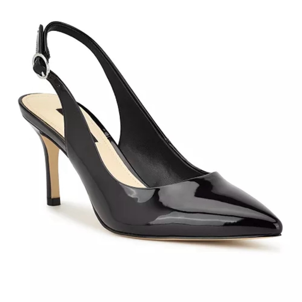 Nine West Menora Black Slingback Heels